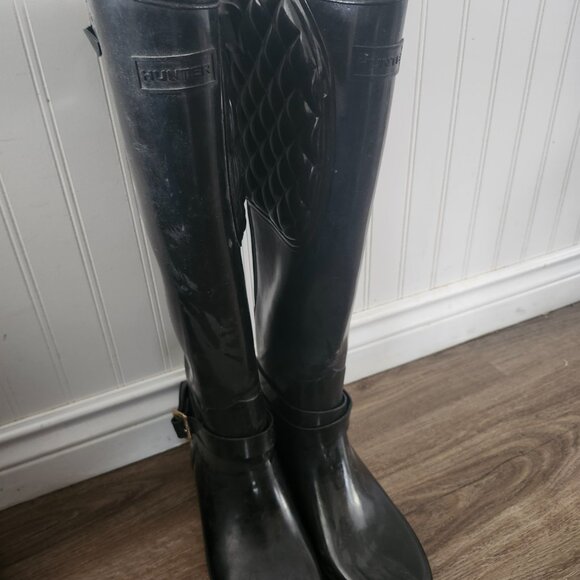 Hunter Boots - Refined Quilted Riding Rubber Rain Boots - Picture 5 of 5